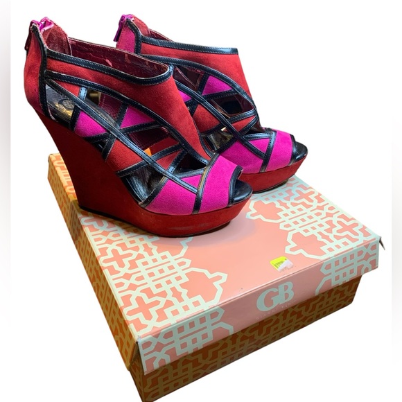 Gianni Bini Women's Suede Wedge Heels Size 7 SEE MATCHING DRESS - perfect match - Picture 3 of 6